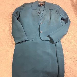 Island Blue Silk Dress + Jacket